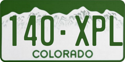 CO license plate 140XPL