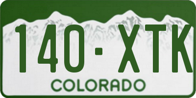 CO license plate 140XTK