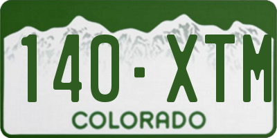 CO license plate 140XTM