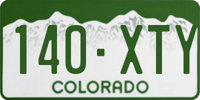 CO license plate 140XTY