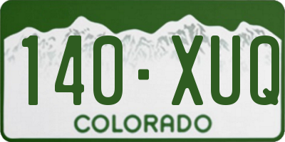 CO license plate 140XUQ