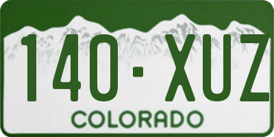CO license plate 140XUZ