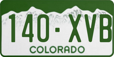 CO license plate 140XVB