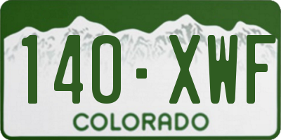 CO license plate 140XWF
