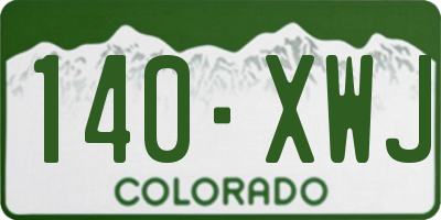 CO license plate 140XWJ