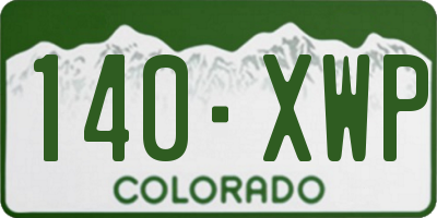 CO license plate 140XWP