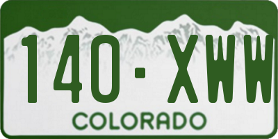 CO license plate 140XWW