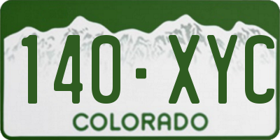 CO license plate 140XYC