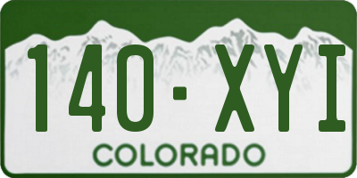 CO license plate 140XYI