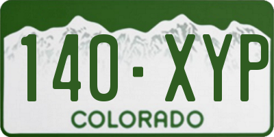 CO license plate 140XYP