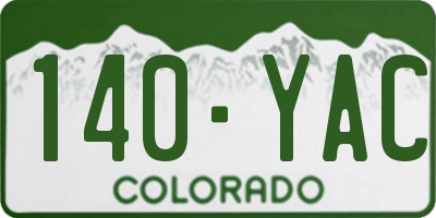 CO license plate 140YAC