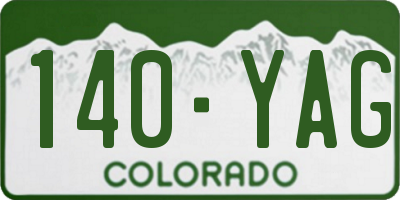 CO license plate 140YAG