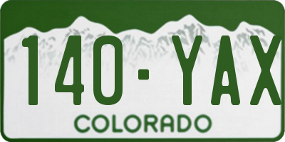 CO license plate 140YAX