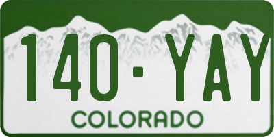 CO license plate 140YAY