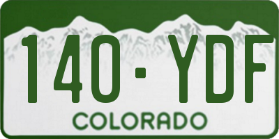 CO license plate 140YDF