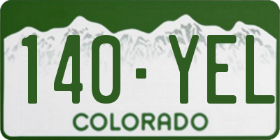 CO license plate 140YEL
