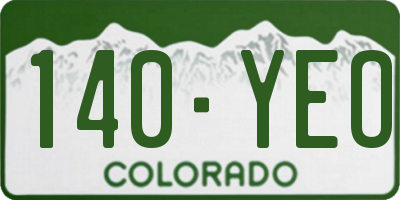 CO license plate 140YEO