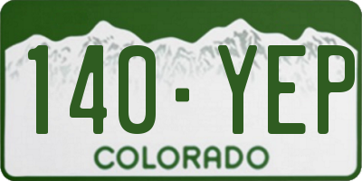 CO license plate 140YEP