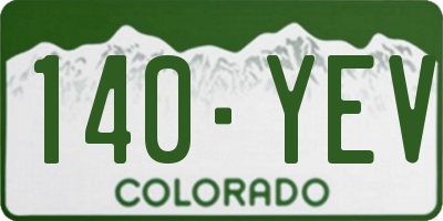 CO license plate 140YEV