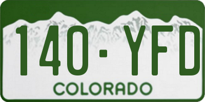 CO license plate 140YFD
