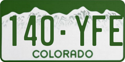 CO license plate 140YFE