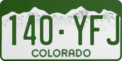 CO license plate 140YFJ