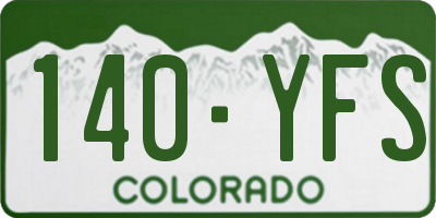 CO license plate 140YFS