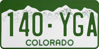CO license plate 140YGA