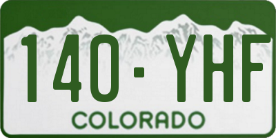 CO license plate 140YHF