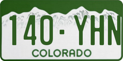 CO license plate 140YHN
