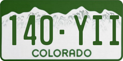 CO license plate 140YII