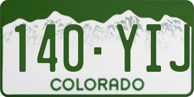 CO license plate 140YIJ