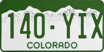 CO license plate 140YIX