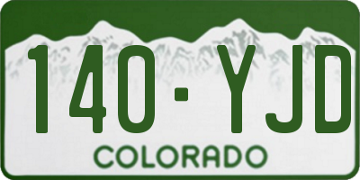 CO license plate 140YJD