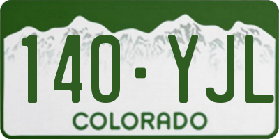 CO license plate 140YJL