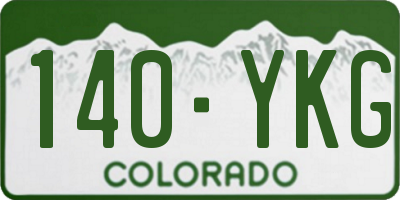 CO license plate 140YKG