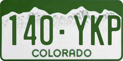 CO license plate 140YKP