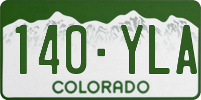 CO license plate 140YLA