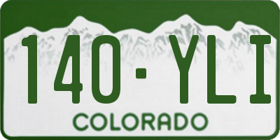 CO license plate 140YLI