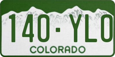 CO license plate 140YLO