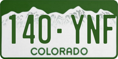 CO license plate 140YNF