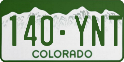 CO license plate 140YNT
