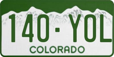 CO license plate 140YOL