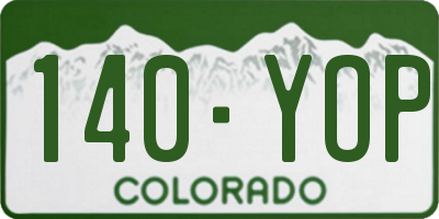 CO license plate 140YOP