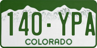CO license plate 140YPA