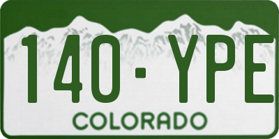 CO license plate 140YPE