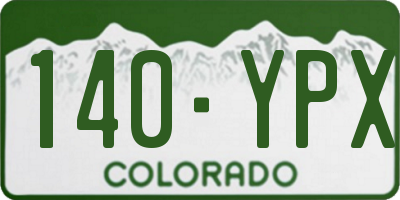 CO license plate 140YPX