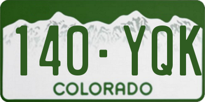 CO license plate 140YQK