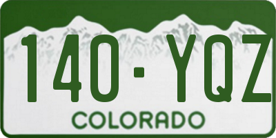 CO license plate 140YQZ