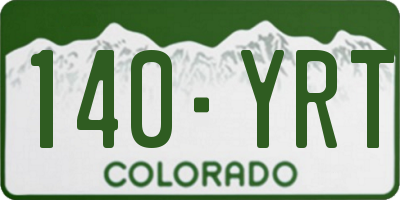 CO license plate 140YRT